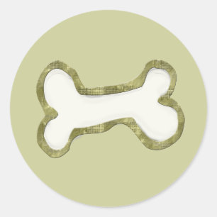 Dog Bone Art Gifts Classic Round Sticker