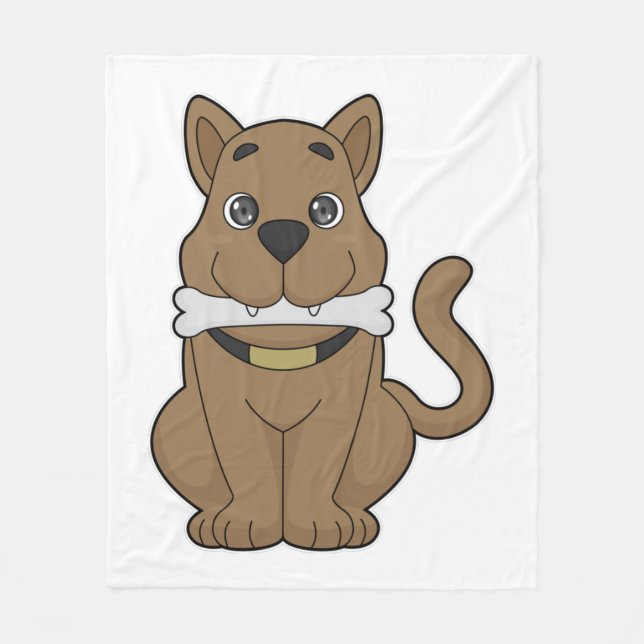 Dog Bone Fleece Blanket (Front)