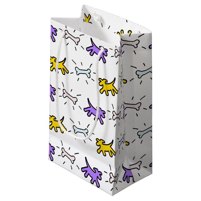 Dog Bone Graffiti Style Choose Colour S Gift Bag 1 (Front Angled)