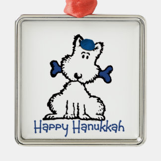 dog & bone hanukkah metal tree decoration