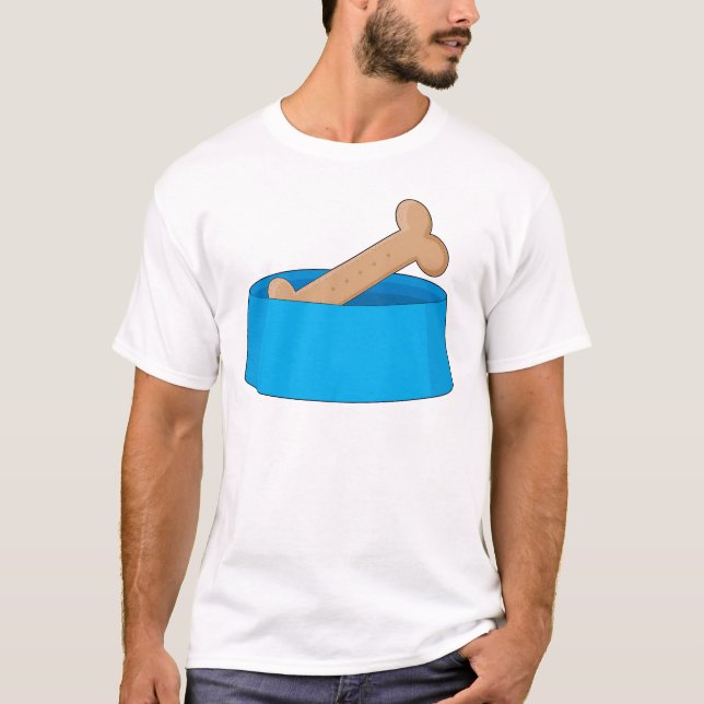 Dog Bone In Bowl T-Shirt (Front)