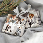 Dog Bone Modern Four Photo Pet Collage Ceramic Ornament<br><div class="desc">Celebrate the magical and festive holiday season with our custom holiday pet photo collage ornament. Our modern elegant holiday design features a modern and minimalistic four photo holiday collage grid layout with a modern white dog bone design placed in the middle of the four square photo collage layout. Customise with...</div>