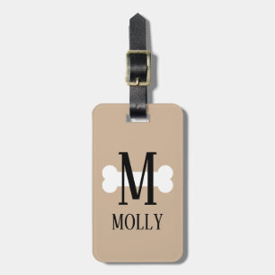 Dog bone monogram pet travel luggage tags