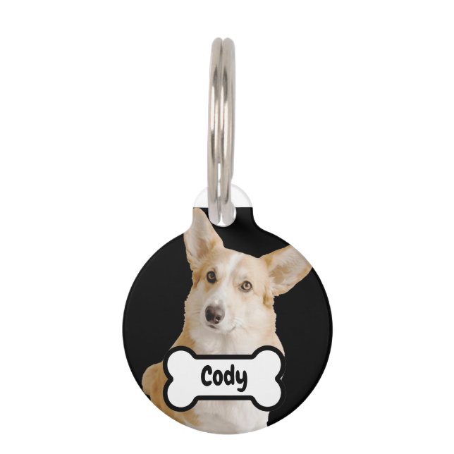 Dog Bone Name and Phone Number Pet Tag (Front)