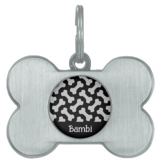 Dog Bone Pattern Framed Pet Tag