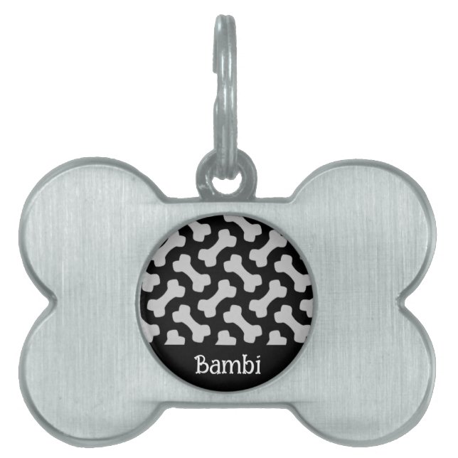 Dog Bone Pattern Framed Pet Tag (Front)