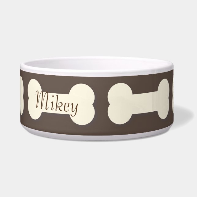 Dog Bone Pattern Name Any Colour Bowl (Front)