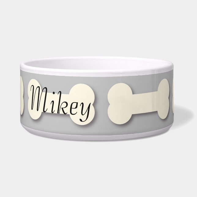 Dog Bone Pattern Name Any Colour Bowl (Front)