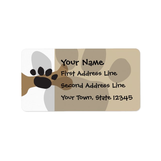 Dog Bone & Paw Print Label (Front)
