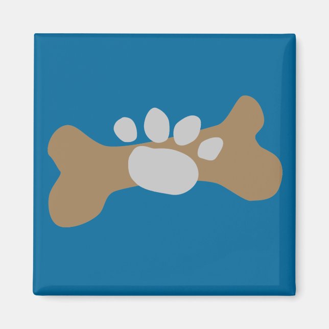 Dog Bone & Paw Print Magnet (Front)