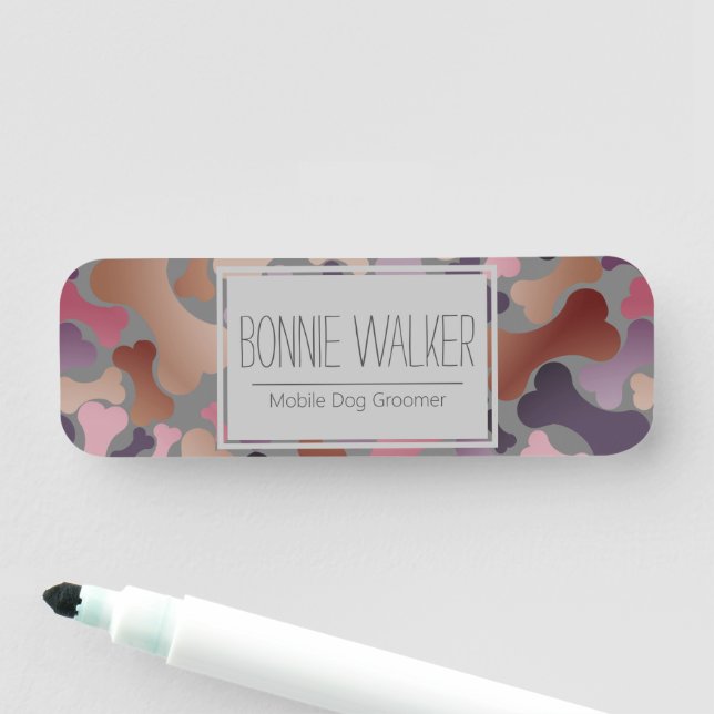 dog bone pet services name tag (In Situ)