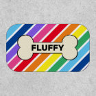Dog Bone Rainbow Stripes Name