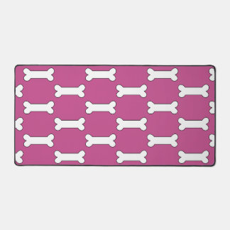 Dog Bones Design Pattern Pink Background Desk Mat