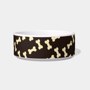 Dog bones on brown pattern bowl