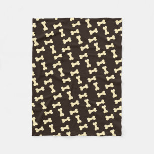Dog bones on brown pattern dog blanket