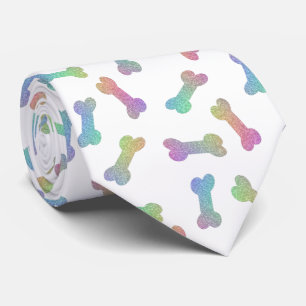 Dog Bones Rainbow Glitter Effect Tie