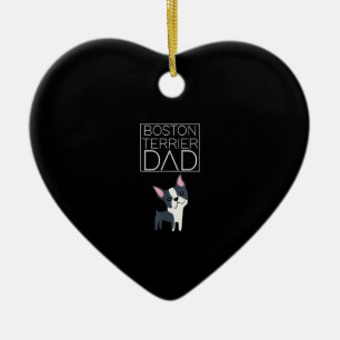 Dog Boston Terrier Dad Mens I Love Cute Funny Ceramic Tree Decoration