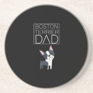 Dog Boston Terrier Dad Mens I Love Cute Funny Coaster