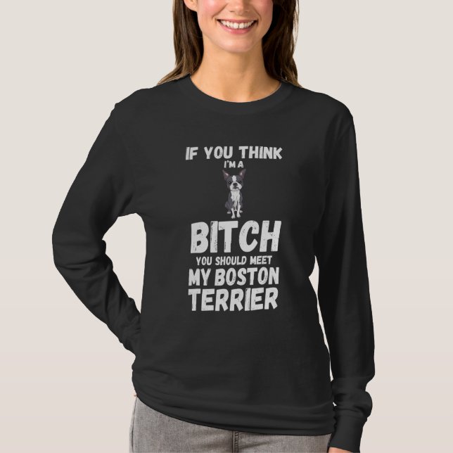 Dog Boston Terrier T-Shirt (Front)