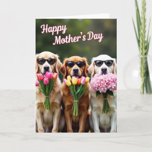 Dog Bouquet Mothers Day Card