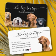 Dog Boutique Business Card Black and White