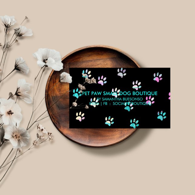 Dog Boutique Pet Grooming Design Black Business Card (Creator Uploaded)