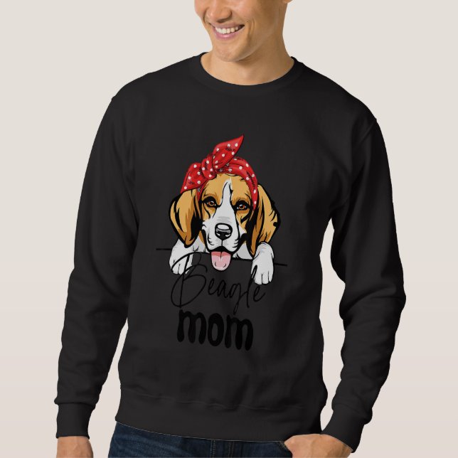 Dog  Bow  Cute Beagle Mum Mother's Day Sweatshirt (Front)