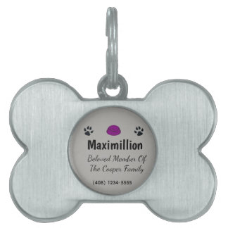 Dog Bowl and Dog Paws Pet Tag
