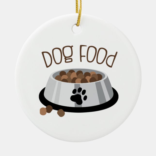 Dog Bowl Ceramic Tree Decoration (Front)