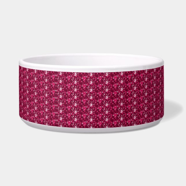 Dog Bowl Maroon Glitter (Front)