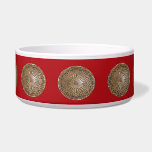 Dog Bowl Morrocon Beauty on Red
