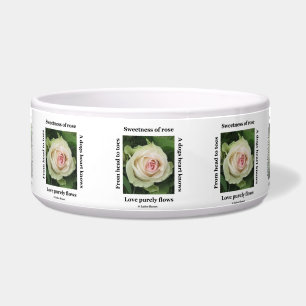 Dog Bowl Poetic Rose