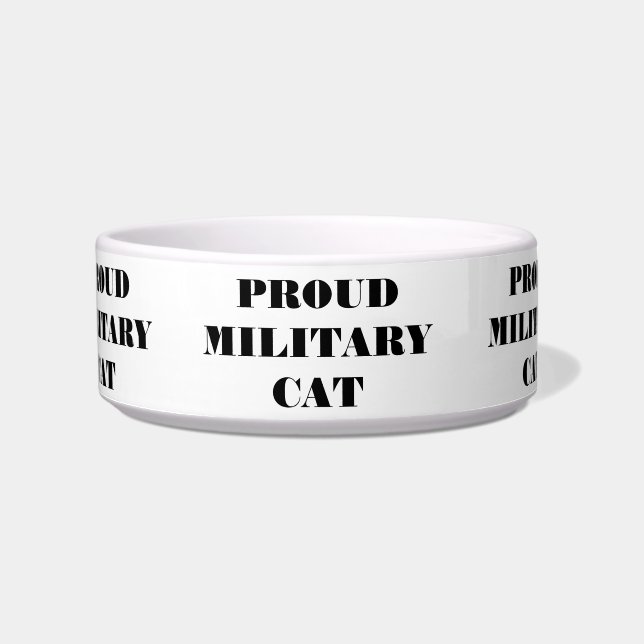 Dog Bowl Proud Military Cat (Front)