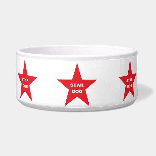 Dog Bowl Star Dog on Red Star (Front)