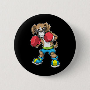 Dog Boxer Boxing Gloves Boxing For Men Women Girls 6 Cm Round Badge