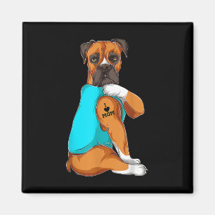 Dog Boxer I Love Mum Tattoo Apparel Dog Mum Gifts Magnet