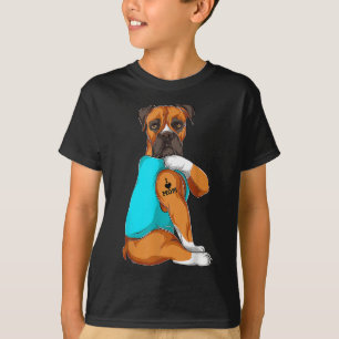 Dog Boxer I Love Mum Tattoo Apparel Dog Mum Gifts  T-Shirt