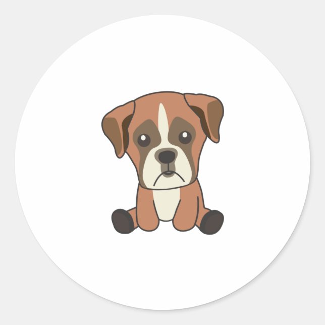 Dog Boxer Puppy Sweet Dogs For Kids Dog Friend Classic Round Sticker (Front)
