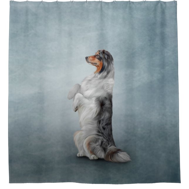 Dog breed Australian Shepherd Shower Curtain (Front)
