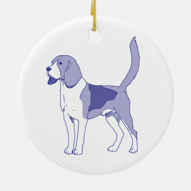 Dog breed Beagle Ceramic Tree Decoration (Back)