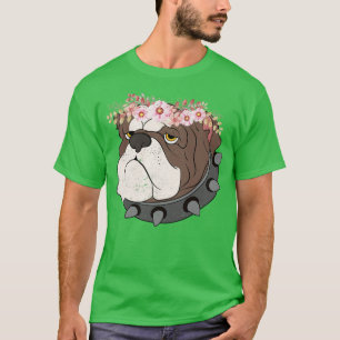 Dog Breed Dog Lover Flower Crown English Bulldog T-Shirt