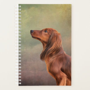 Dog breed long haired dachshund planner