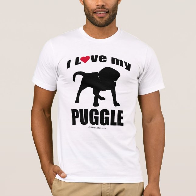 "DOG BREED" - PUGGLE - "I LOVE MY PUGGLE" T-Shirt (Front)
