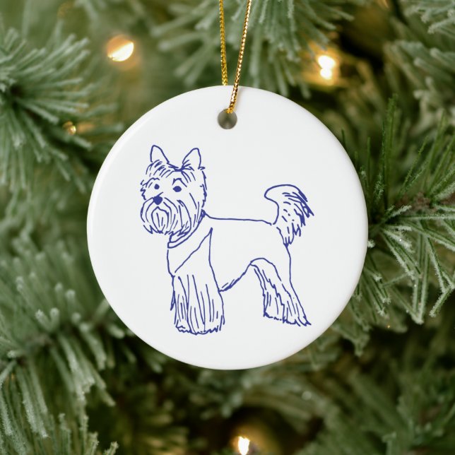 Dog breed Yorkshire Terrier Ceramic Tree Decoration (Tree)