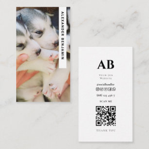 Dog Breeder & Groomer Photo QR Code Business Card