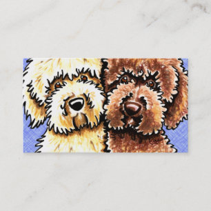 Dog Breeder Labradoodle Rescue Blue Canvas Business Card