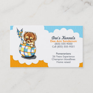 Dog Breeder Pomeranian Puppy Blue Citrus Business Card