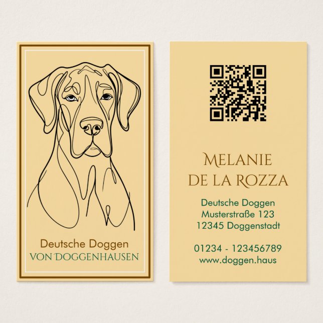 Dog Breeder QR Code Kennel green (Front & Back)