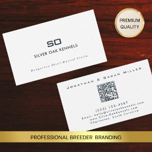 Dog Breeder QR Code & Kennel Monogram Business Card