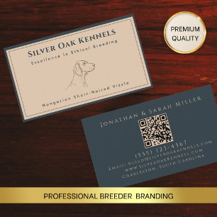Dog Breeder QR Code Terracotta & Charcoal Kennel  Business Card